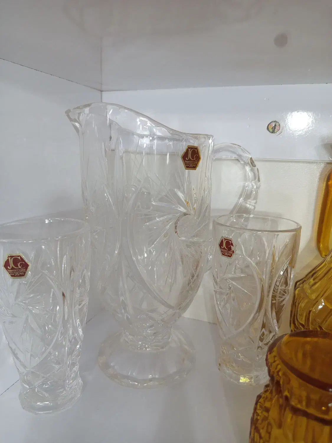 پارچ و لیوان کریستال خورشیدی|ظروف سرو و پذیرایی|رشت, پیرکلاچای|دیوار