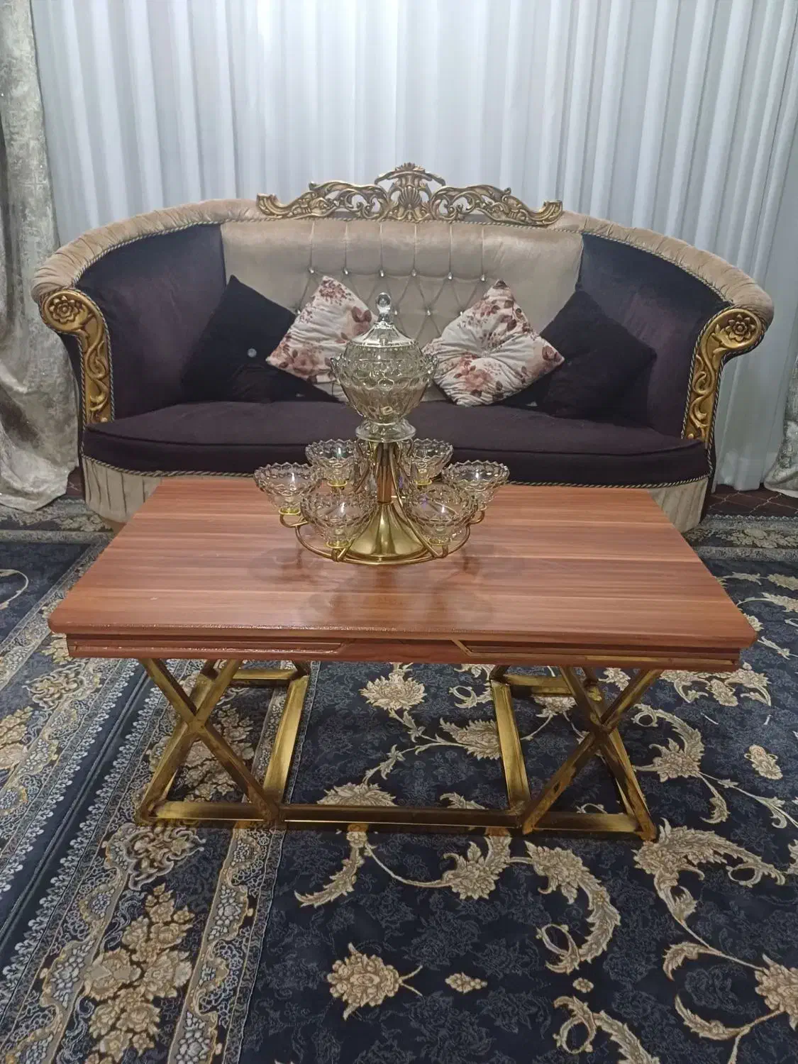 مبل 7نفره همراه با 3عدد میز عسلی|مبلمان خانگی و میز عسلی|شاهدشهر, |دیوار