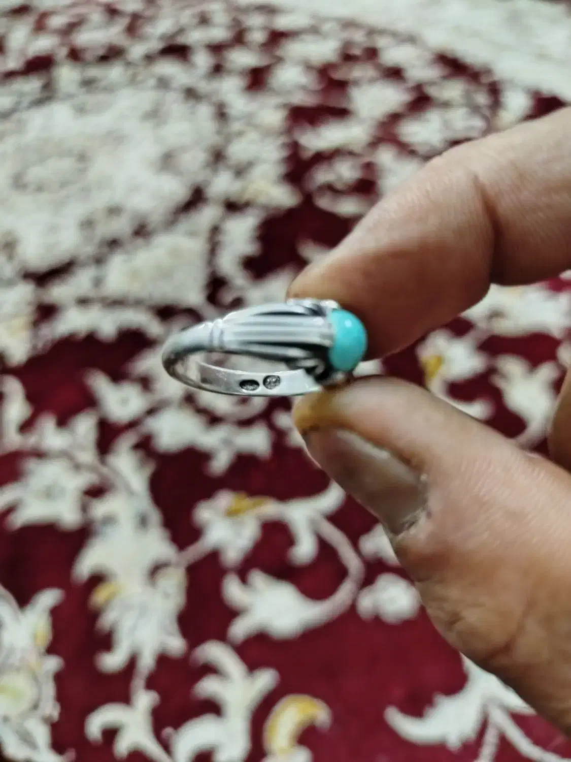 انگشتر یاقوت وفیروزه رکاب دستی|جواهرات|زنجان, |دیوار