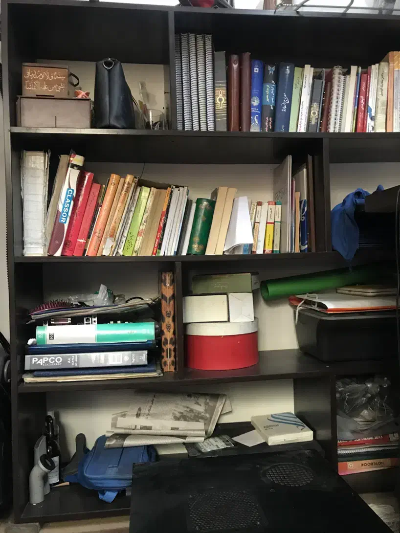 کتابخانه|کتابخانه، شلف، قفسههای دیواری|قرچک, مهدیه|دیوار