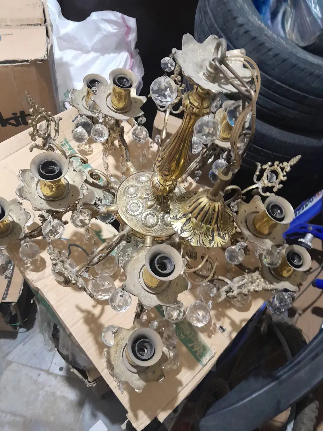 لوستر برنجی|لوستر و چراغ آویز|اراک, |دیوار