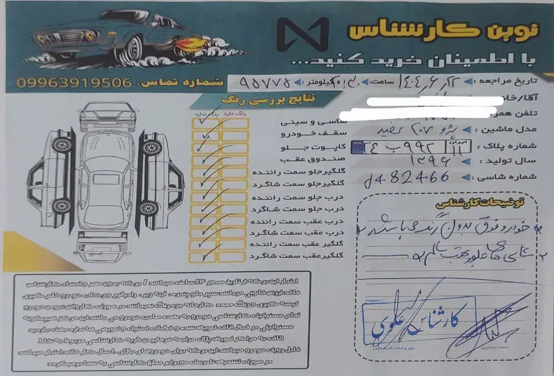 ۲۰۷ اتوماتیک ۹۶ بیرنگ کم کارکرد|خودرو سواری و وانت|تهران, دارآباد|دیوار