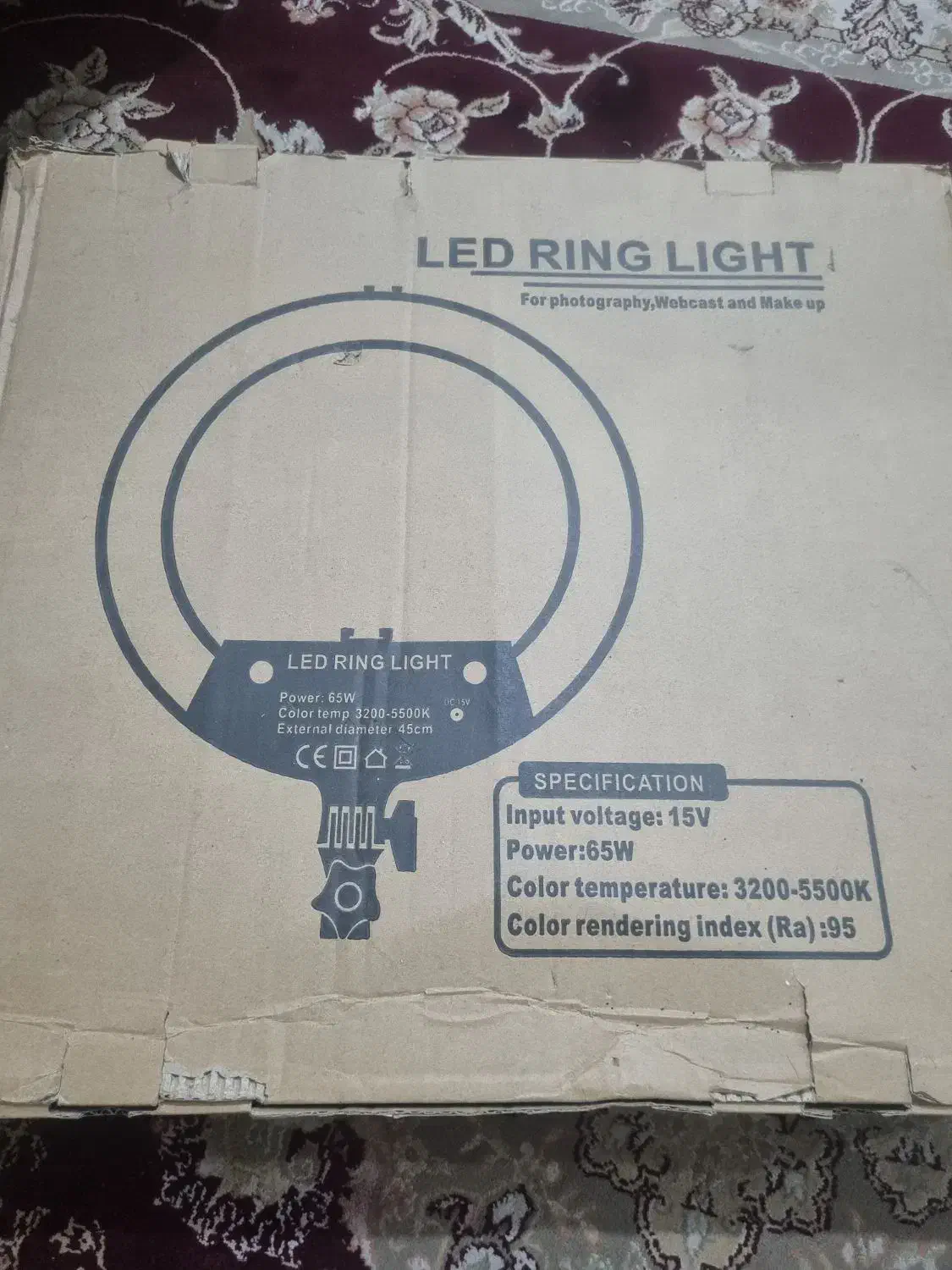 رینگ لایت سایز بزرگ نو|دوربین عکاسی و فیلم‌برداری|خمینی‌شهر, |دیوار