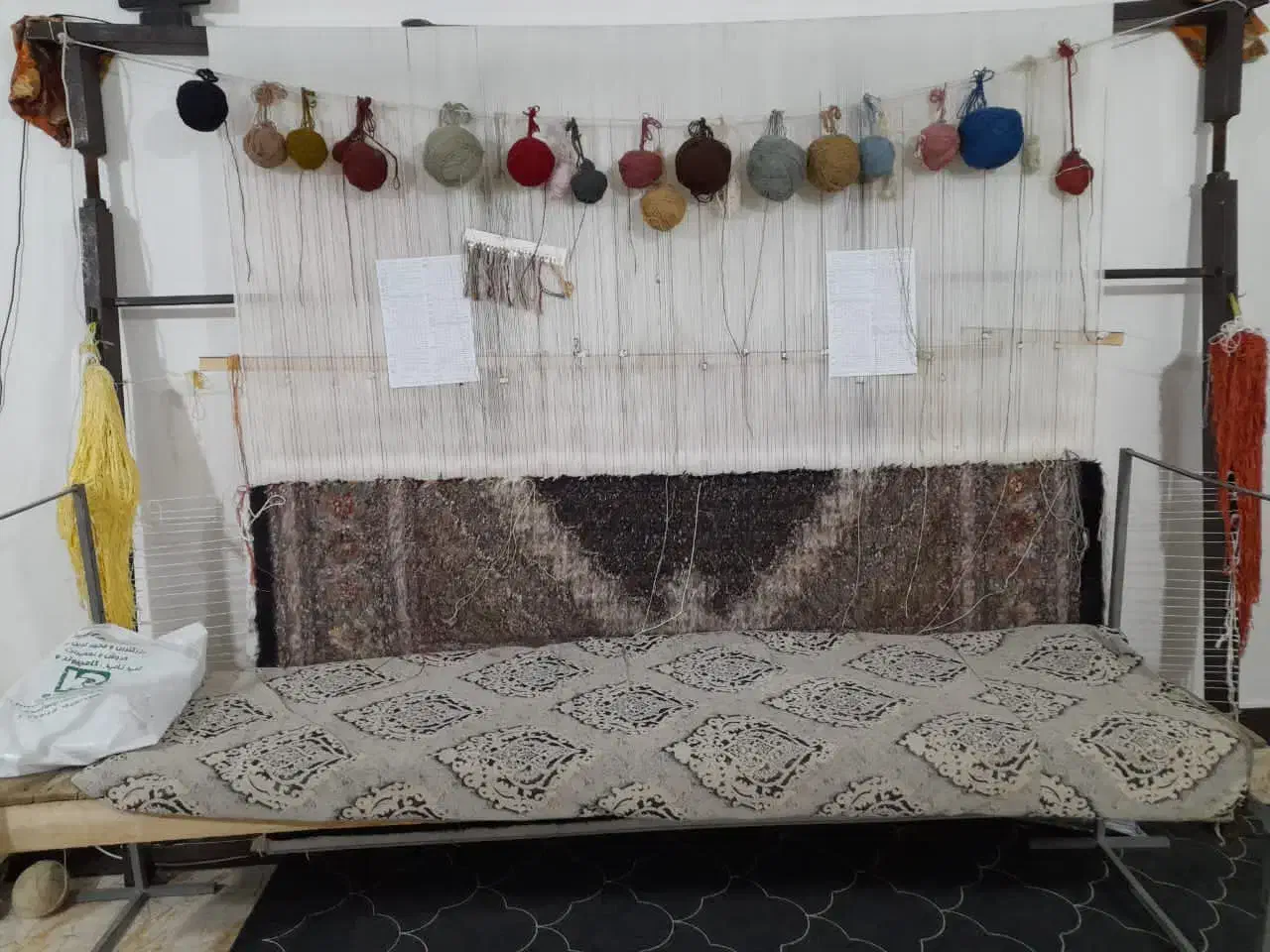 فرش نیمه کاره بیجار خوی|فرش|اردبیل, |دیوار