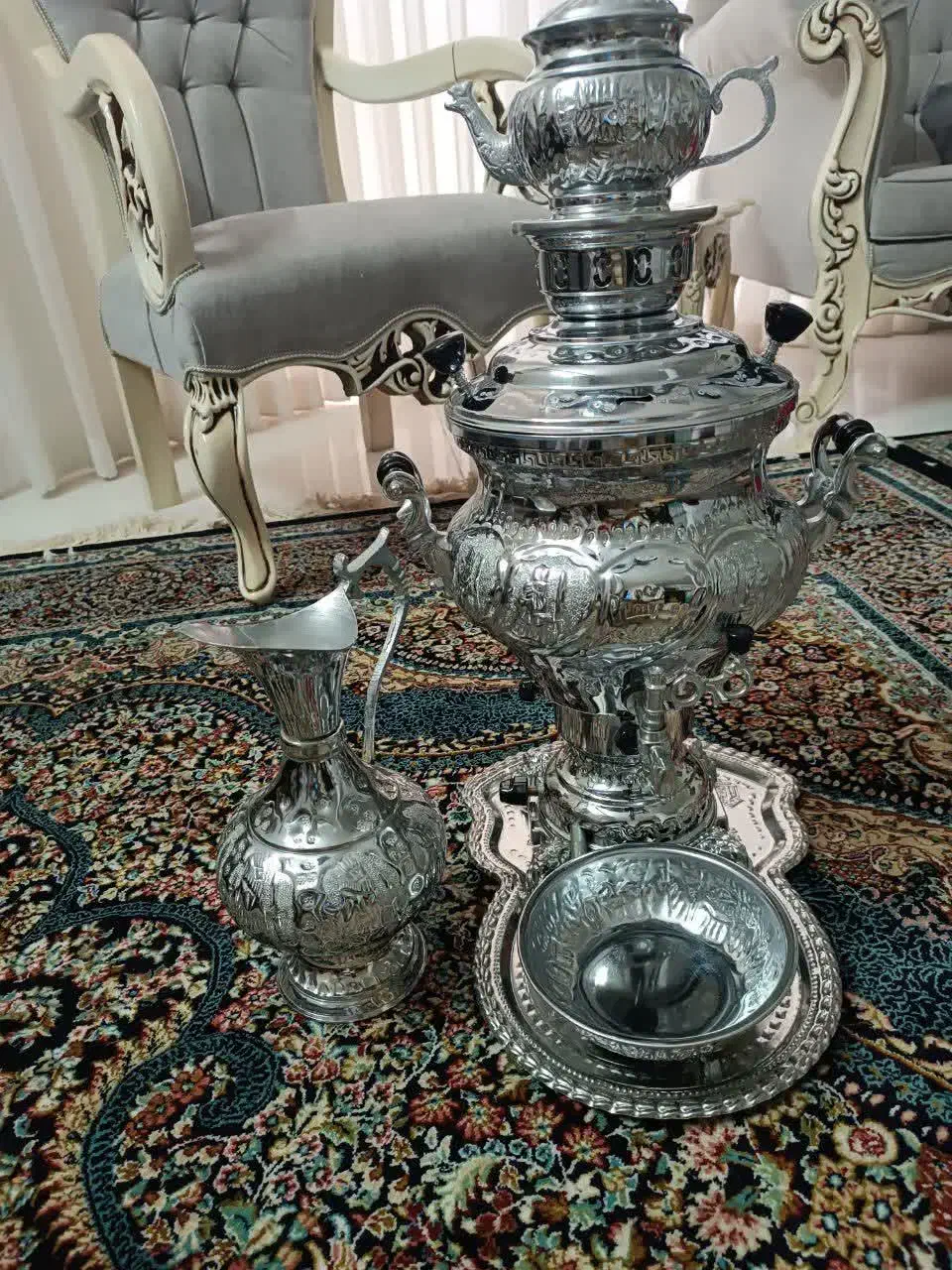 سماورقلمکارگازی امرسان باوسایل جانبی نوبقیه وسایل|سماور، چای‌ساز، قهوه‌ساز|مشهد, آزادشهر|دیوار