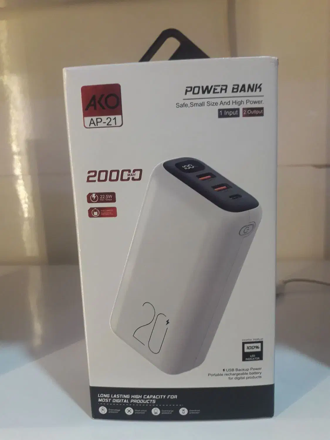 پاوربانک آکو مدل AP 21  ظرفیت 20000 میلی آمپر|لوازم جانبی موبایل و تبلت|خرم‌آباد, |دیوار