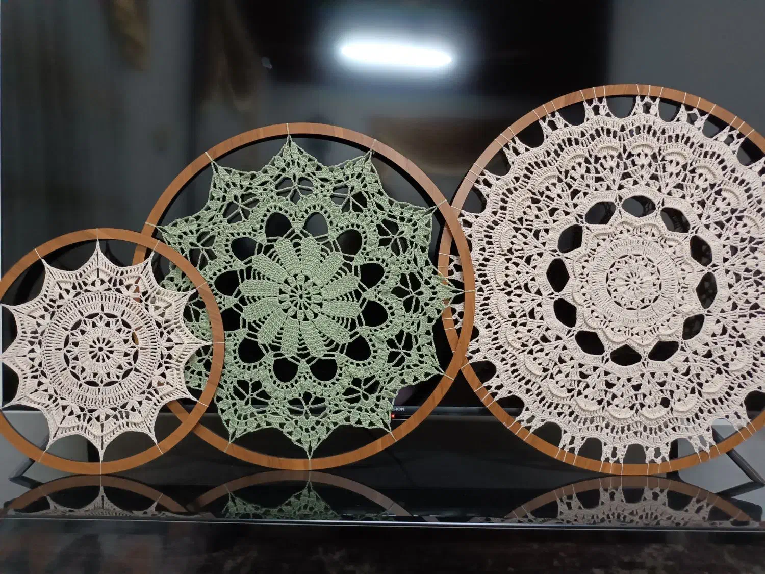 دیوارکوب قلاب بافی|صنایع دستی و سایر لوازم تزئینی|فومن, |دیوار