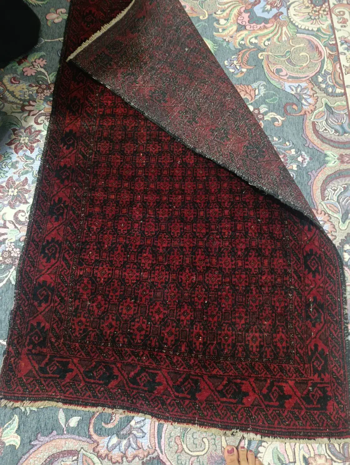 قالیچه دست بافت نخ ابریشم|فرش|پیشوا, |دیوار