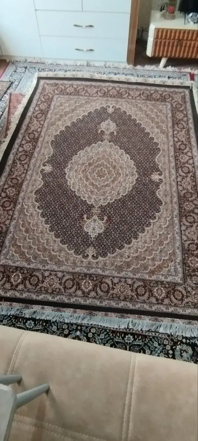 قالیچه دستبافت سرمه ای طرح اعلا|فرش|اردبیل, |دیوار