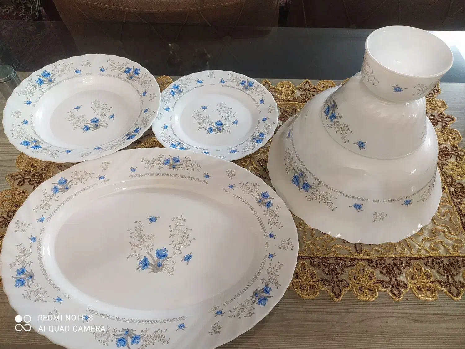 ظروف پارس اپال گل آبی|ظروف سرو و پذیرایی|سلماس, |دیوار