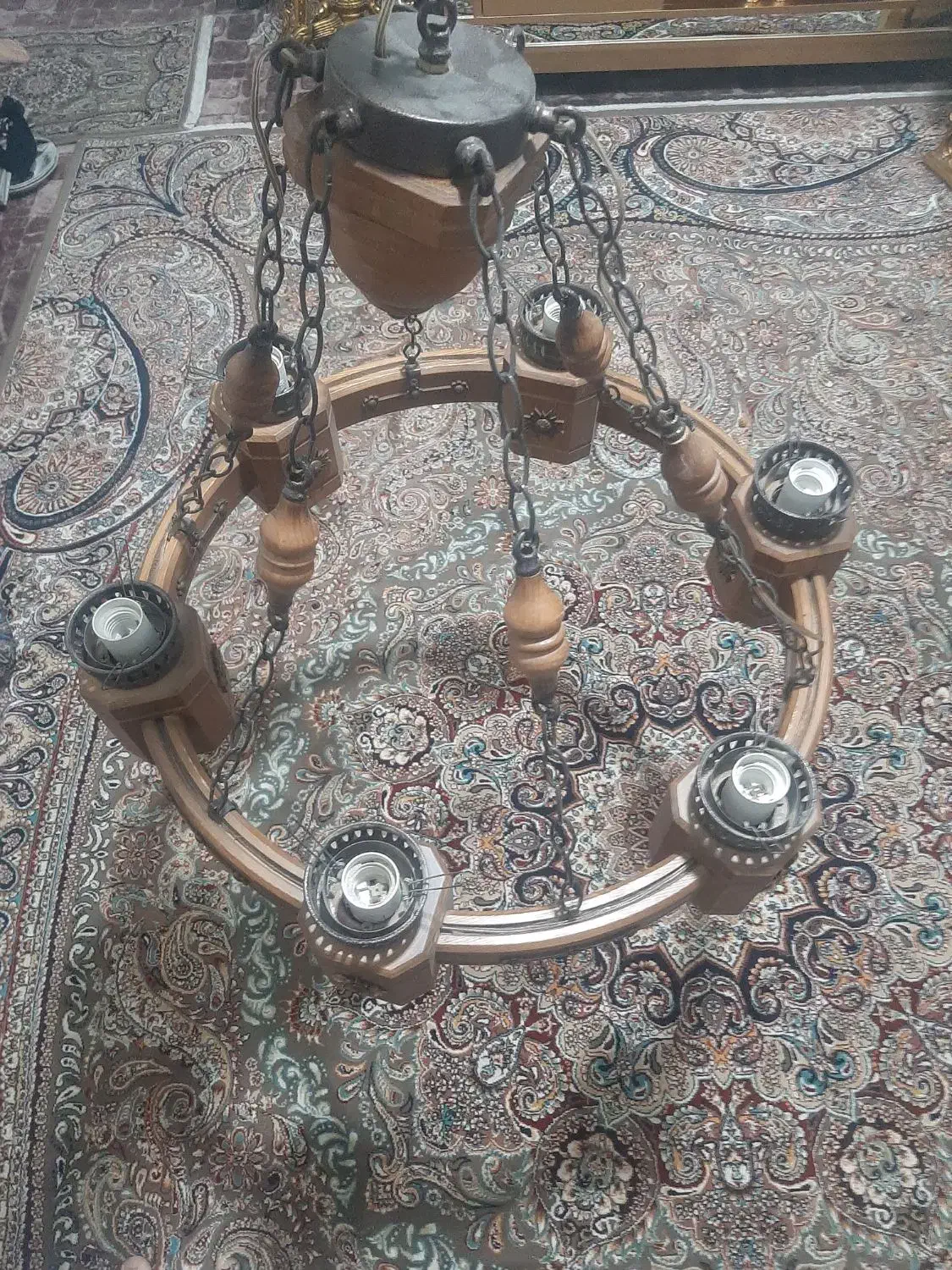 لوستر چوبی|لوستر و چراغ آویز|شهریار, شهرک بهاران (ویره)|دیوار