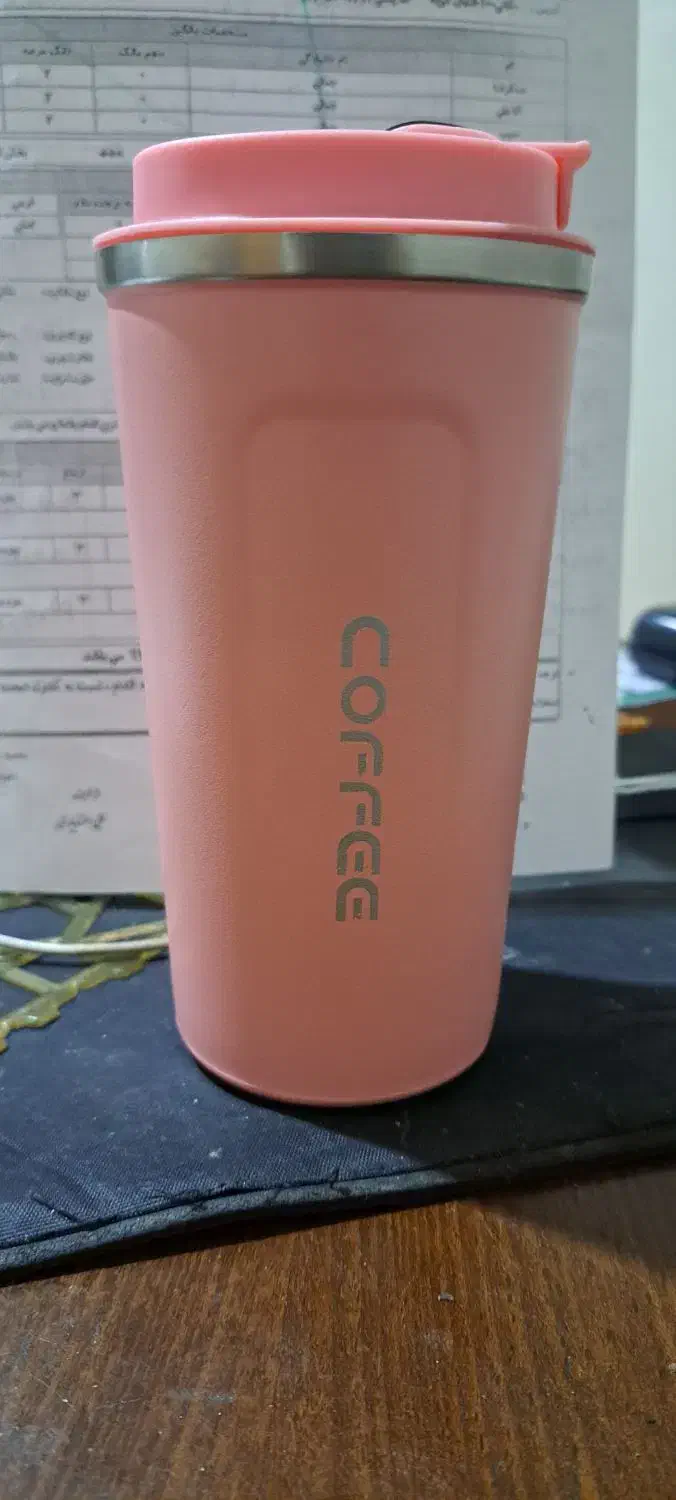 تراول ماگ صورتی مارک coffee|ظروف سرو و پذیرایی|شیراز, نیایش|دیوار