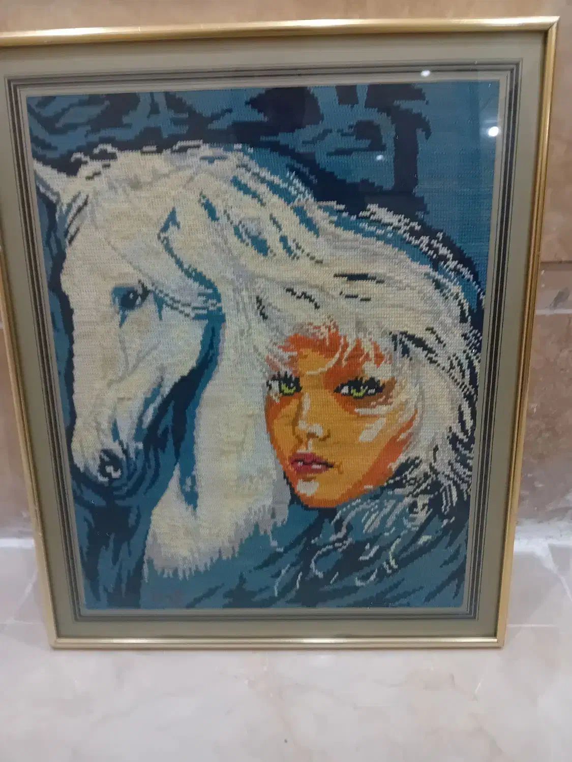 تابلو فرش وان یکاد ابریشم بافت برجسته و یک کوبلن|تابلو فرش|تهران, نیروی هوایی (پیروزی)|دیوار