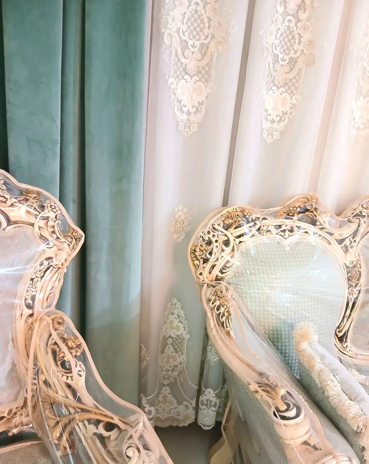 پرده سالن پذیرایی|پرده، رانر، رومیزی|اصفهان, بهارستان (مخابرات)|دیوار