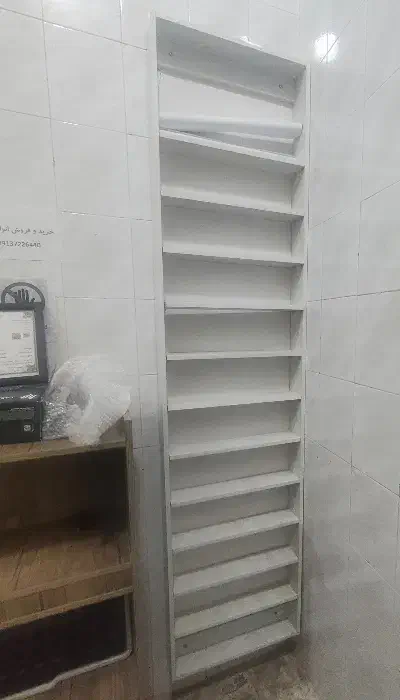 شلف دیواری ده طبقه MDF رودان|کتابخانه، شلف، قفسه‌های دیواری|رودان, |دیوار