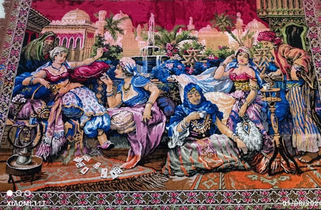 تابلو فرش ابریشم دست بافت عطیقه بدون مشابه|تابلو فرش|مشهد, الهیه|دیوار