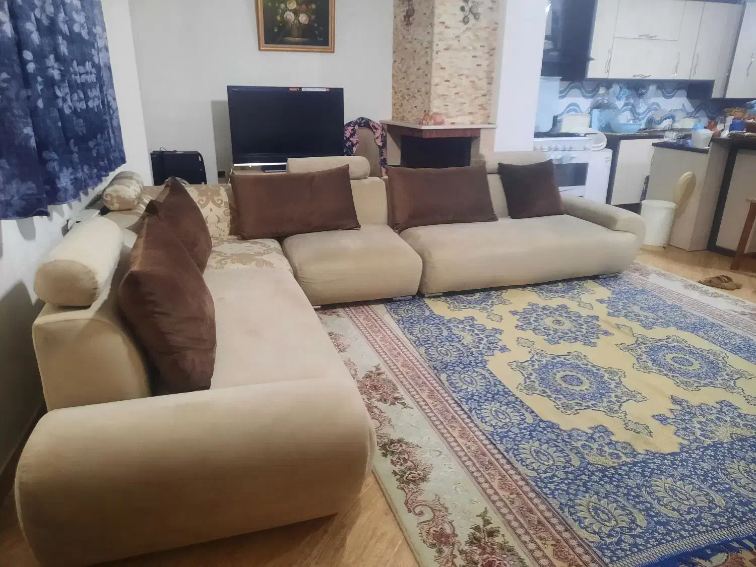 مبل راحتی ال پارچه مخمل|مبلمان خانگی و میز عسلی|چابکسر, |دیوار