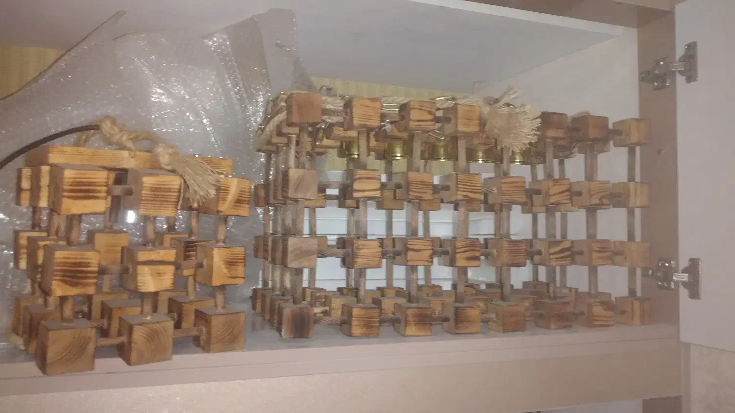 لوستر چوبی|لوستر و چراغ آویز|کرج, گوهردشت|دیوار