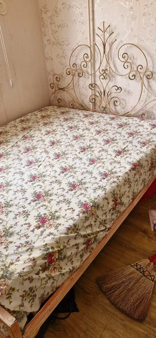 تخت فرفوژه دو نفره همراه تشک طبی|تخت و سرویس خواب|رشت, کاکتوس|دیوار