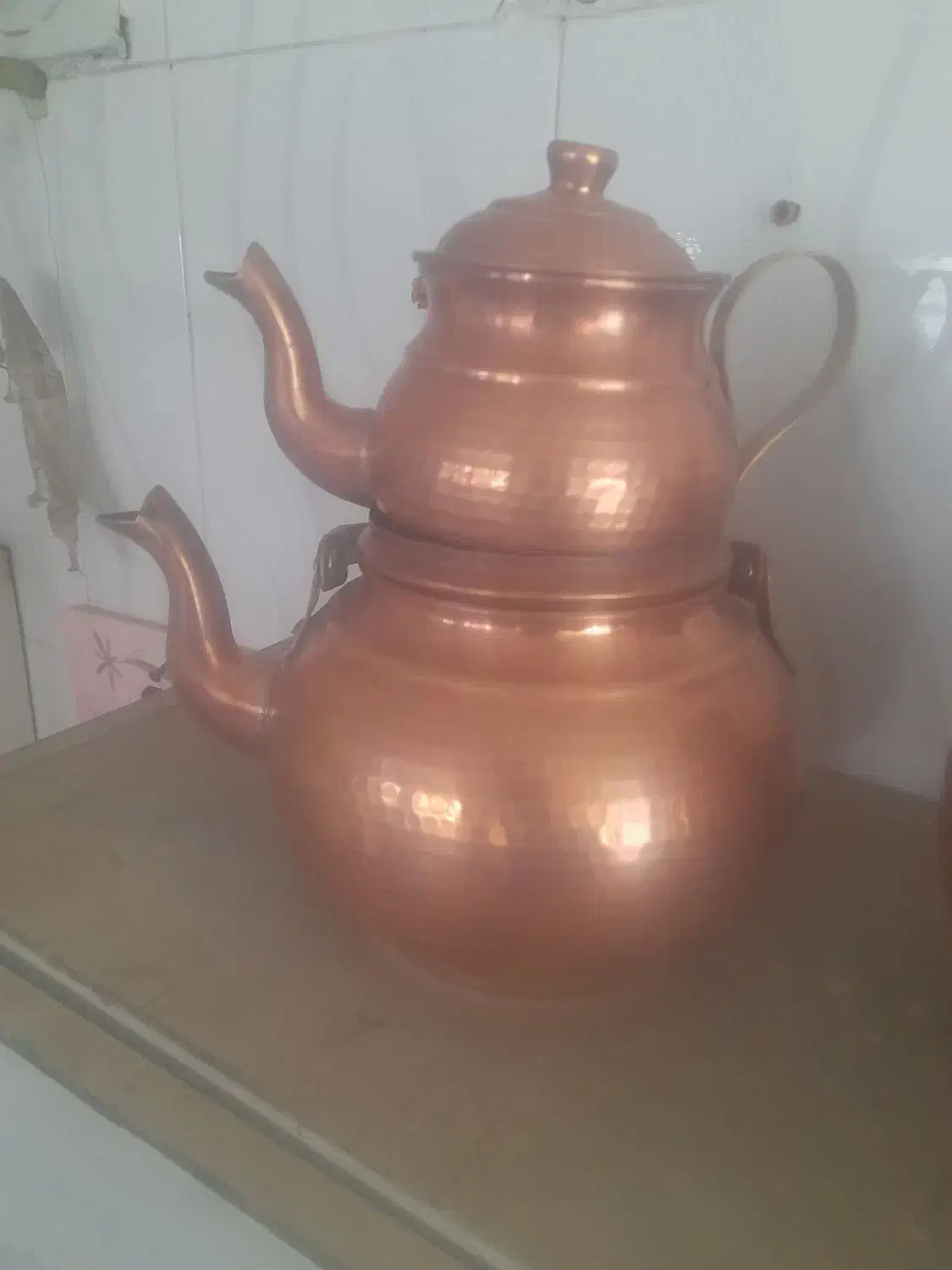 کتری وقوری مسی|قوری، کتری، قهوهساز دستی|نیشابور, ریوند|دیوار