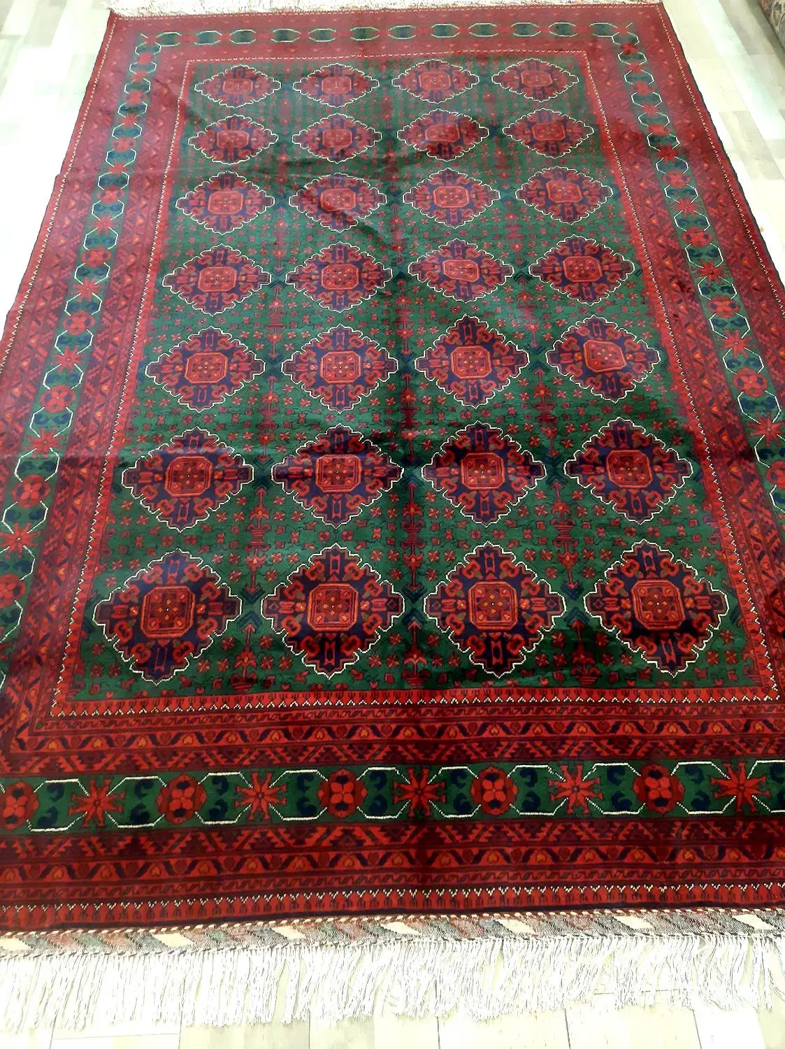 ۶ متری تمام کرک سبز رنگ طبیعی ریز بافت|فرش|تهران, حر|دیوار