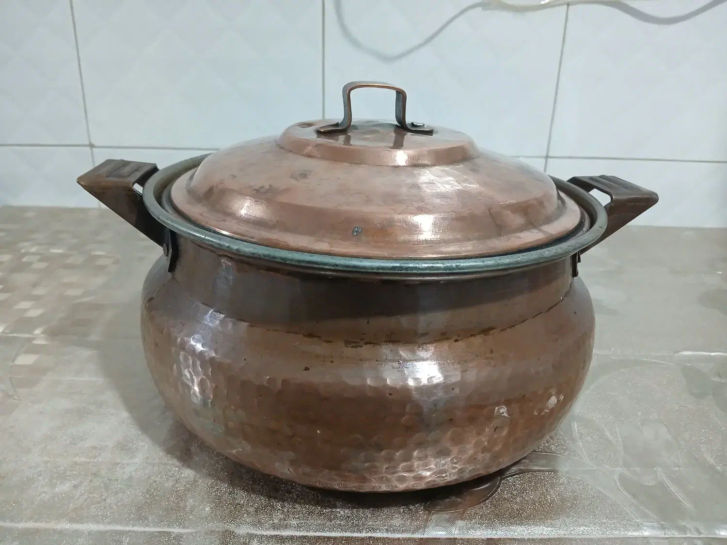 دیگچه قابلمه مسی.دوعددوزن ۳کیلو ۱۰۰گرم|ظروف پختوپز|قرچک, مجتمع مسکونی طبیعت|دیوار