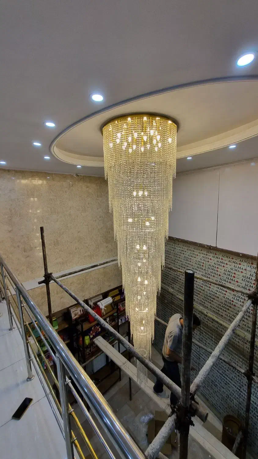 لوستر دوبلکس مدل مجلل ، لوستر بلند کریستالی|لوستر و چراغ آویز|تهران, فردوسی|دیوار