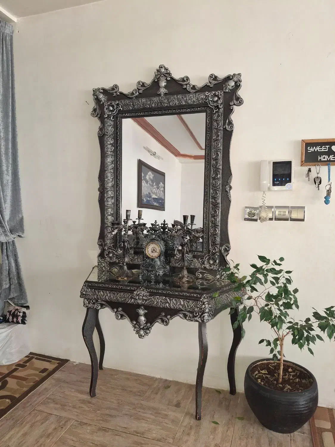 ست اینه و شمعدان .ساعت|صنایع دستی و سایر لوازم تزئینی|بجنورد, |دیوار