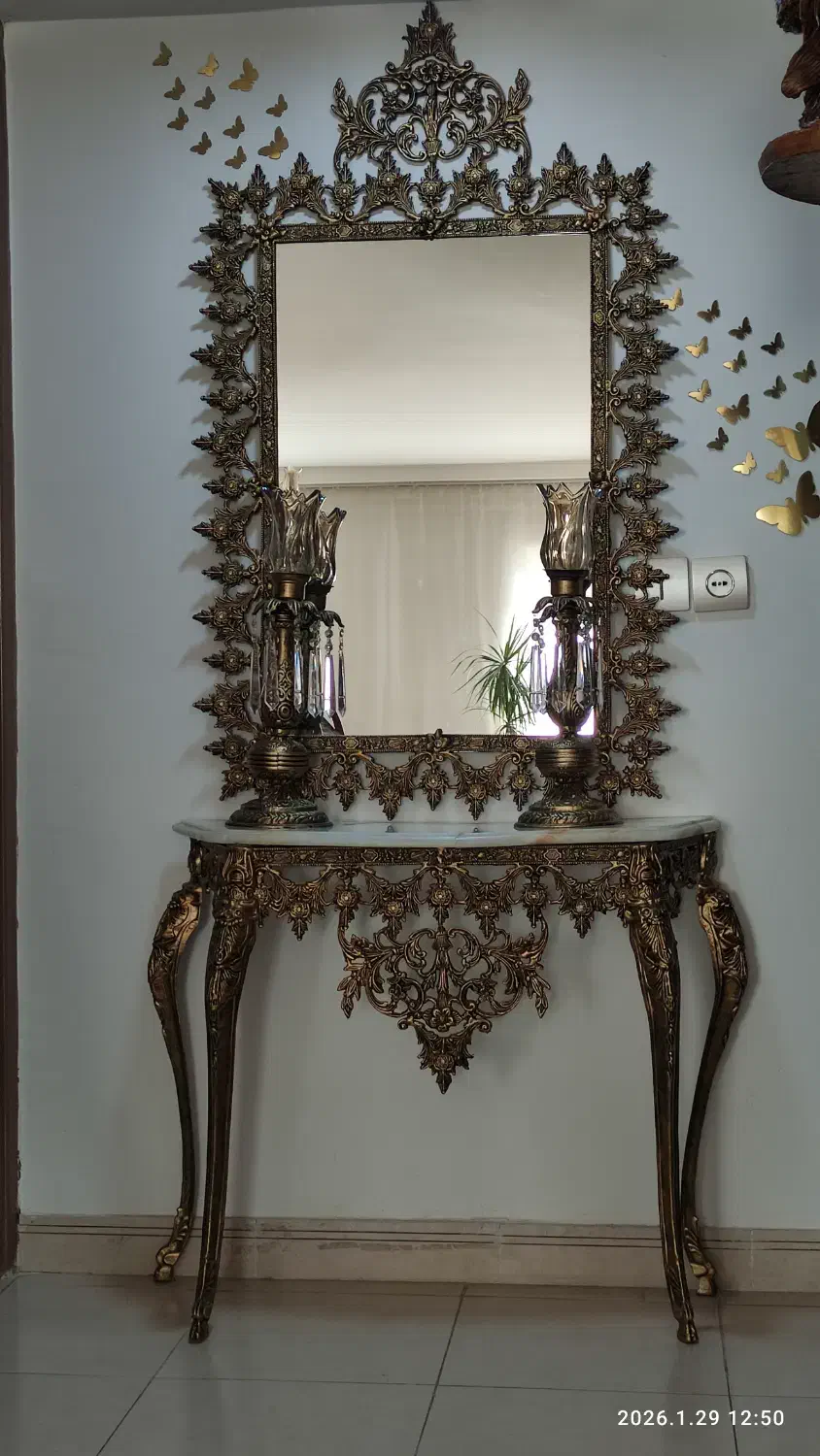 آینه و شمعدان|آینه|محمدیه-قزوین, |دیوار