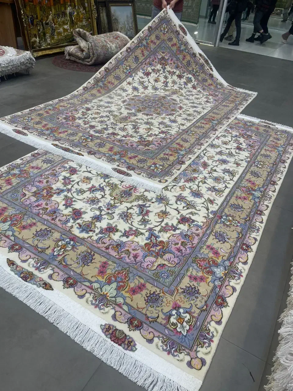 فرش دستباف (بساک)جفت ۶ متری اعلای طرح تبریز|فرش|مشکیندشت, |دیوار