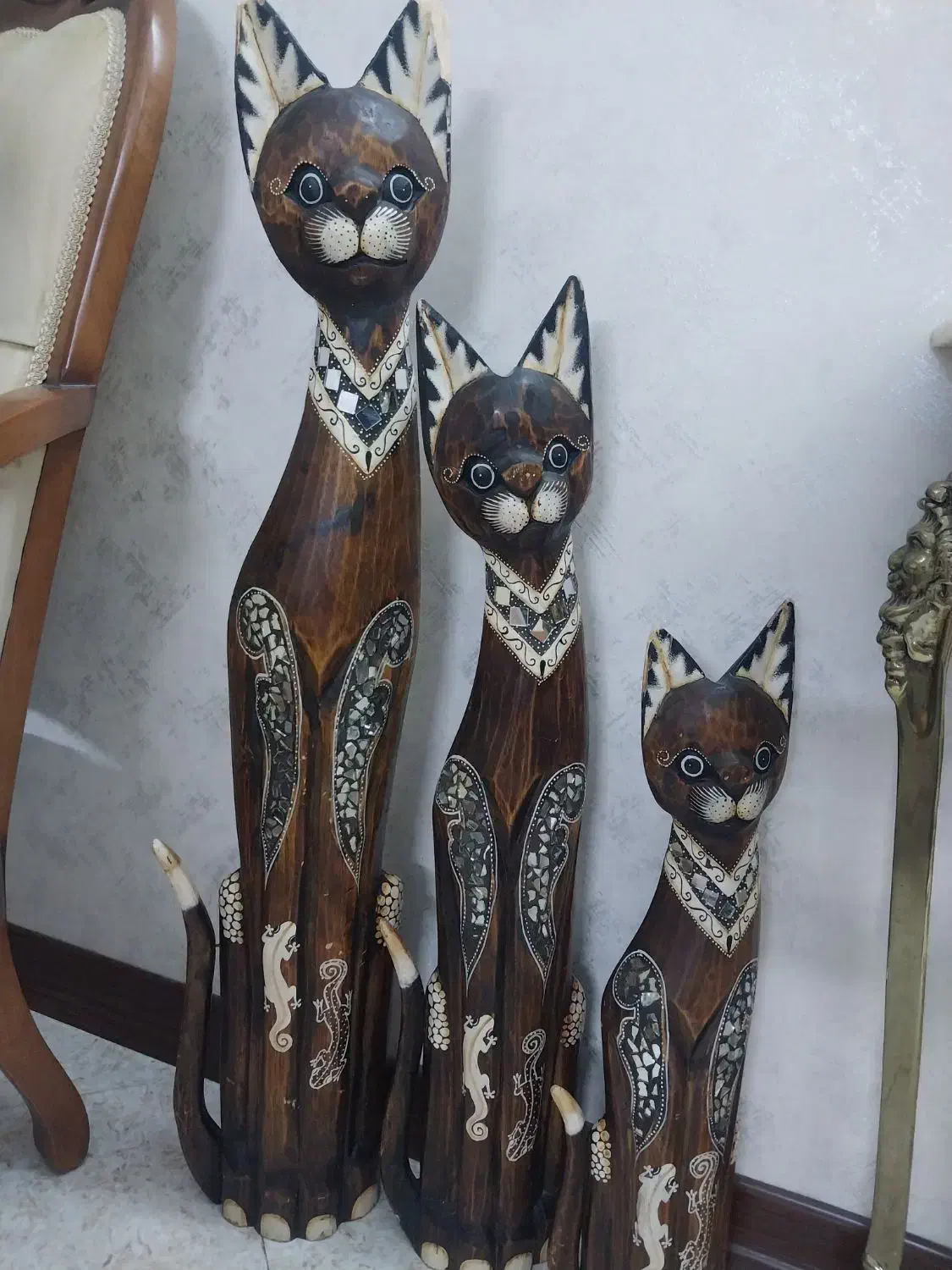 مجسمه گربه چوبی|مجسمه، تندیس، ماکت|شاهدشهر, |دیوار