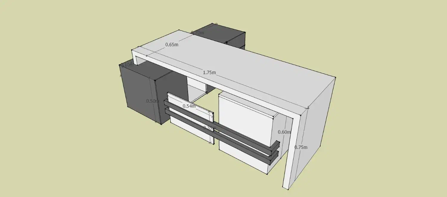 میز منشی و اداری(۲ عدد L)|مبلمان اداری|بهبهان, |دیوار