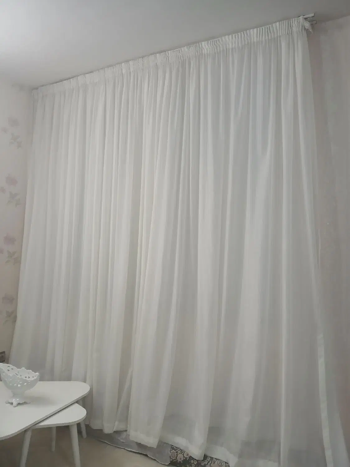 پرده حریر ساده یا آستری پرده گل دار وپرده سورمه|پرده، رانر، رومیزی|شاهینشهر, عطار|دیوار