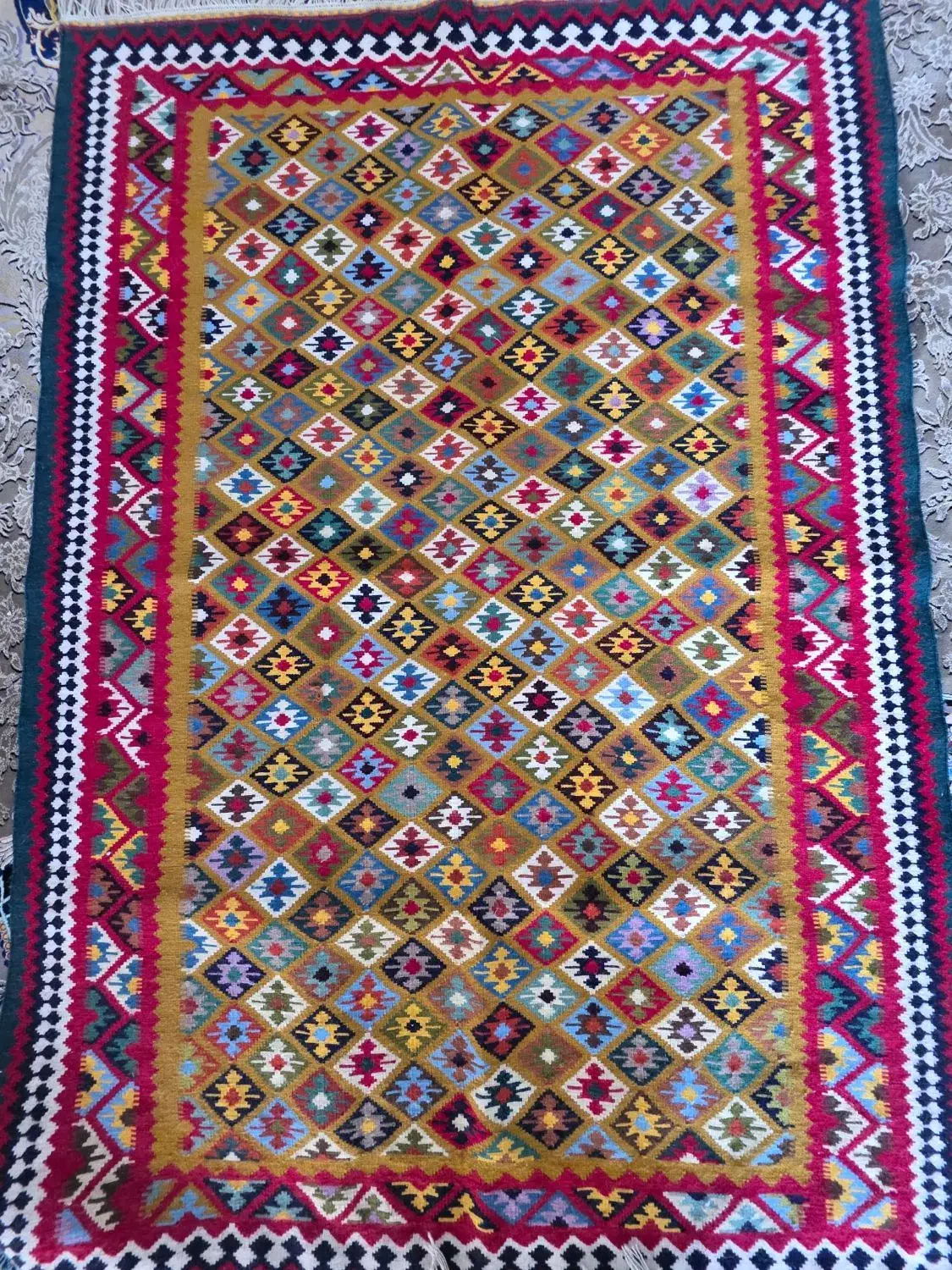 گلیم مرینوس|گلیم، جاجیم، گبه|شیراز, تندگویان|دیوار