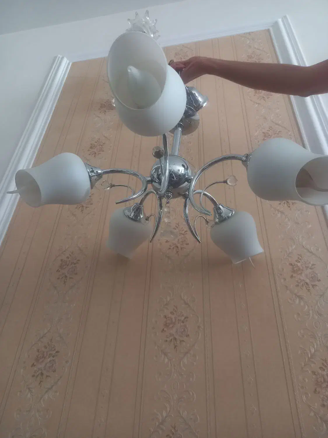 لوستر ۵ شاخه وارداتی سالم|لوستر و چراغ آویز|مشهد, نیروی هوایی|دیوار