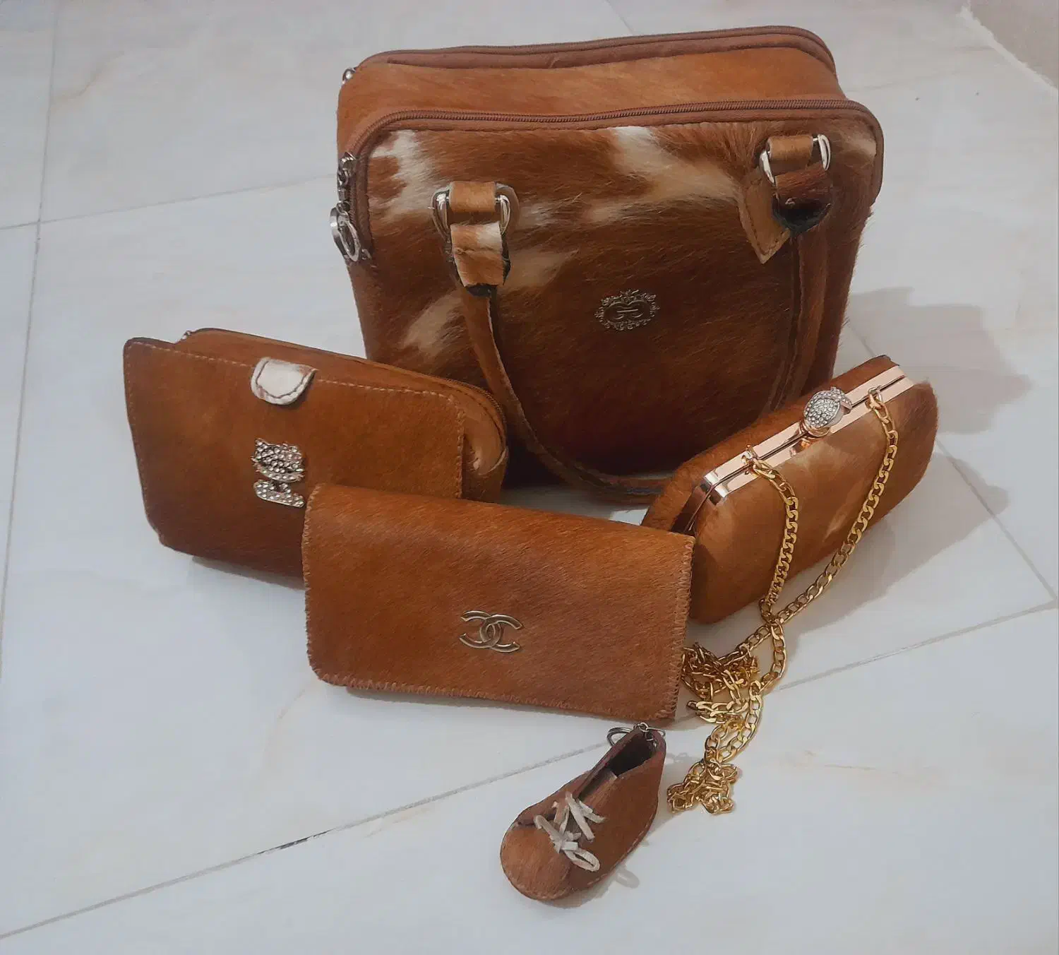 ست کیف چرم طبیعی دستدوز مناسب هدیه روز مادرونوعروس|کیف، کفش، کمربند|شیراز, شهرک آرین|دیوار