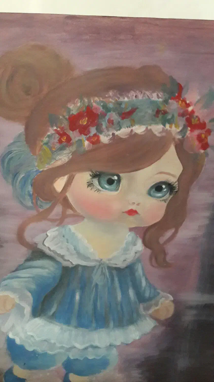 نقاشی رنگ و روغن دختر|تابلو، نقاشی، عکس|گنبد کاووس, |دیوار