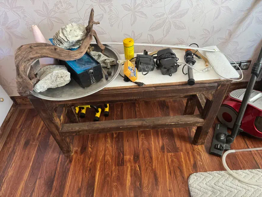 آکواریوم شیشه خم بزرگ با همه لوازم و وسایل|ماهی|شهریار, شهریار|دیوار