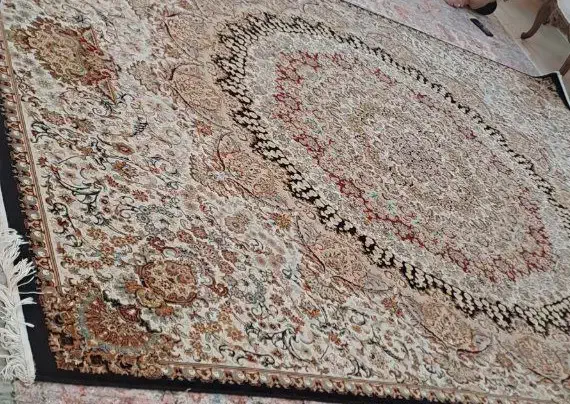 جفت فرش زمرد کاشان در حد نو، بدون کوچکترین عیب|فرش|بوکان, |دیوار