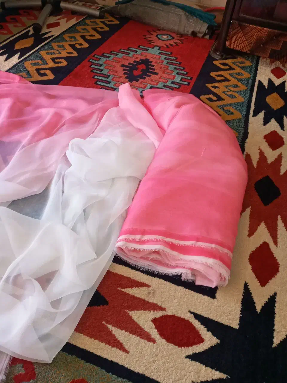 پارچه پرده حریر نو نو|پرده، رانر، رومیزی|کرمان, |دیوار