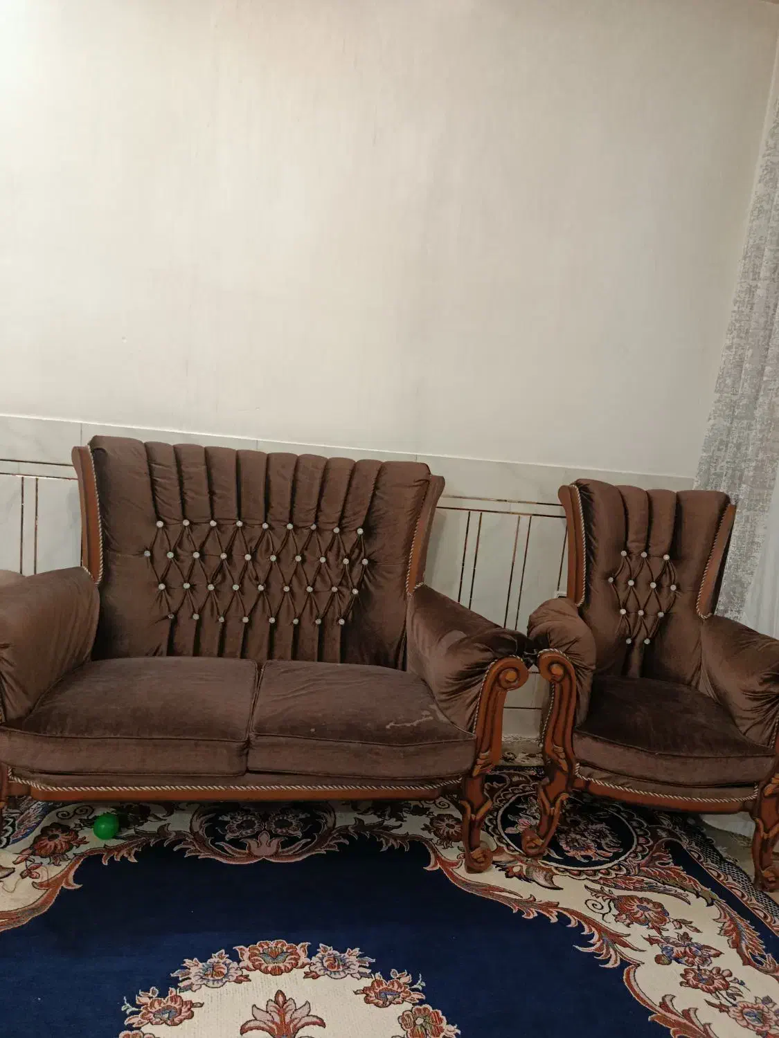 مبلمان 9نفره چوب گردو|مبلمان خانگی و میز عسلی|خمینی‌شهر, |دیوار