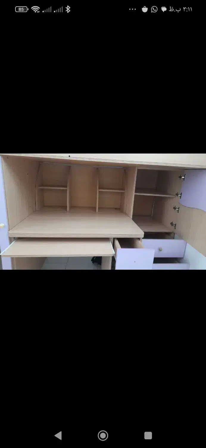 تخت  کتابخانه   میز رایانه   سه کشویی برزگ|تخت و سرویس خواب|پاکدشت, پاکدشت (مامازند)|دیوار