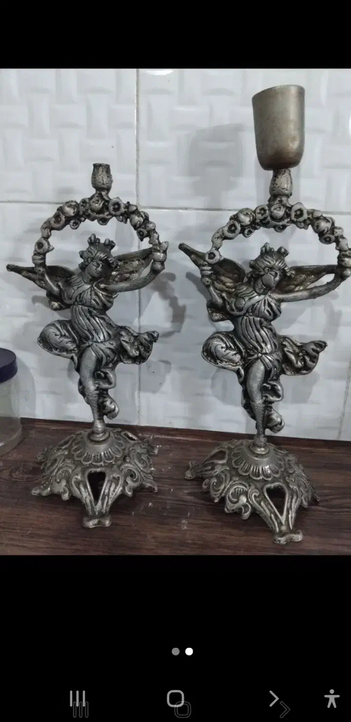 تابلو قدیمی و شمعدان|کلکسیون اشیاء عتیقه|تهران, سازمان آب|دیوار