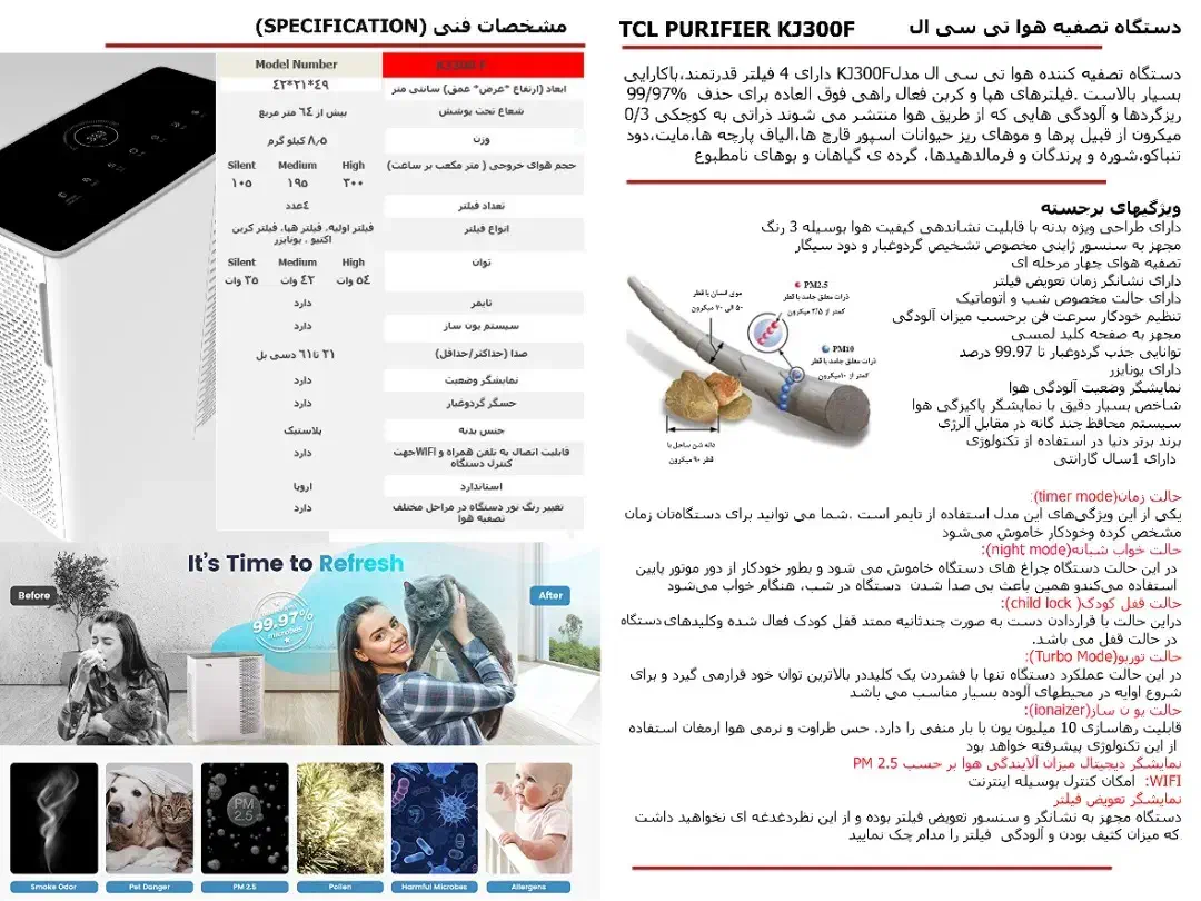 فروش ویژه دستگاه تصفیه هوا TCL به صورت عمده و تک|پنکه و تصفیه‌کنندهٔ هوا|تهران, هفت حوض|دیوار