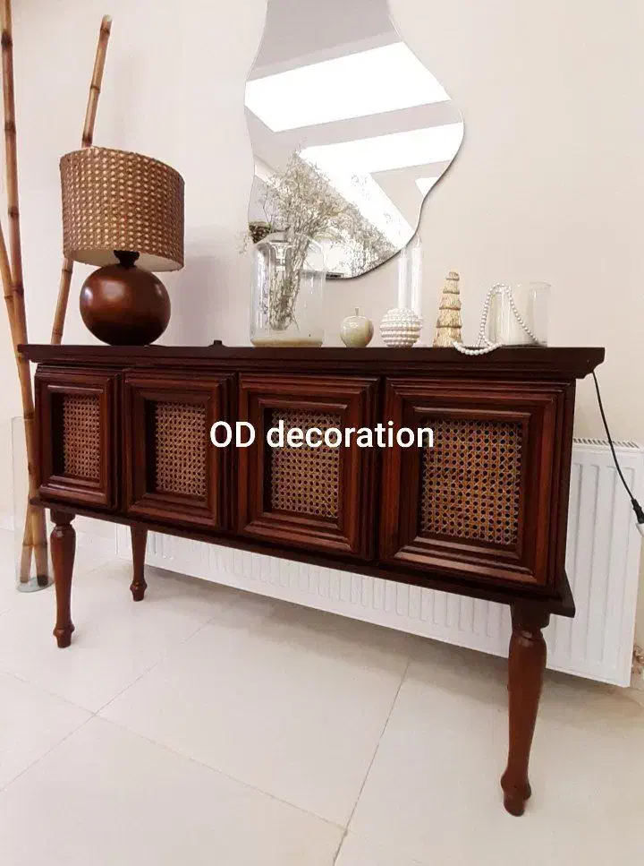 کنسول نئوکلاسیک حصیر بامبو پینترستی|بوفه، ویترین، کنسول|تبریز, |دیوار