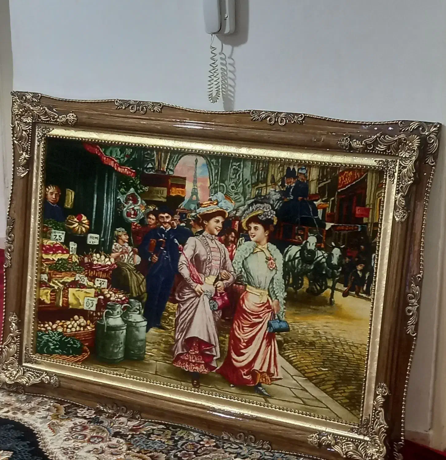 تابلو فرش دو دختر شاهزاده|تابلو فرش|اهر, |دیوار