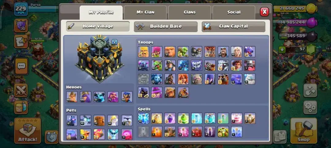 اکانت کلش ، تان ۱۷ فول|کنسول، بازی ویدئویی و آنلاین|شیراز, سجادیه|دیوار