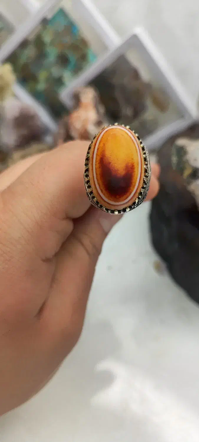 انگشتر باباقوری مهره کهنه سه پوست سلیمانی کد ۱|جواهرات|اصفهان, شیخ اشراق|دیوار