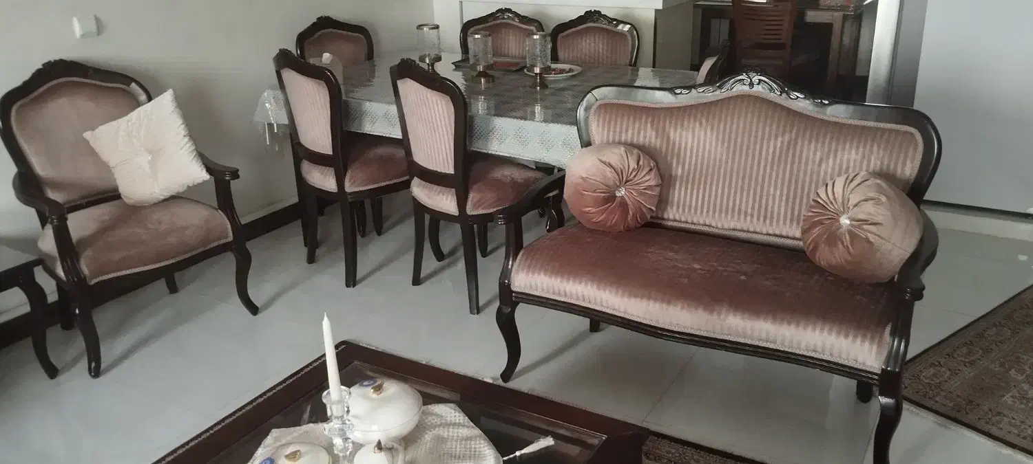 مبل هشت نفره نیمه استیل|مبلمان خانگی و میز عسلی|پردیس, فاز ۳|دیوار