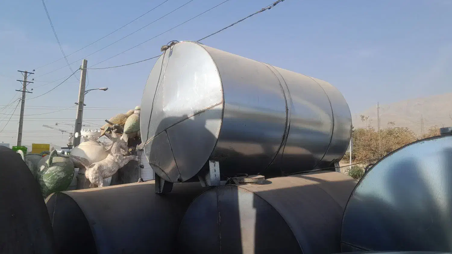 تانکر آب گالوانیزه مخزن گازوئیل منبع فلزی|مصالح و تجهیزات ساختمان|کرج, اتمسفر|دیوار